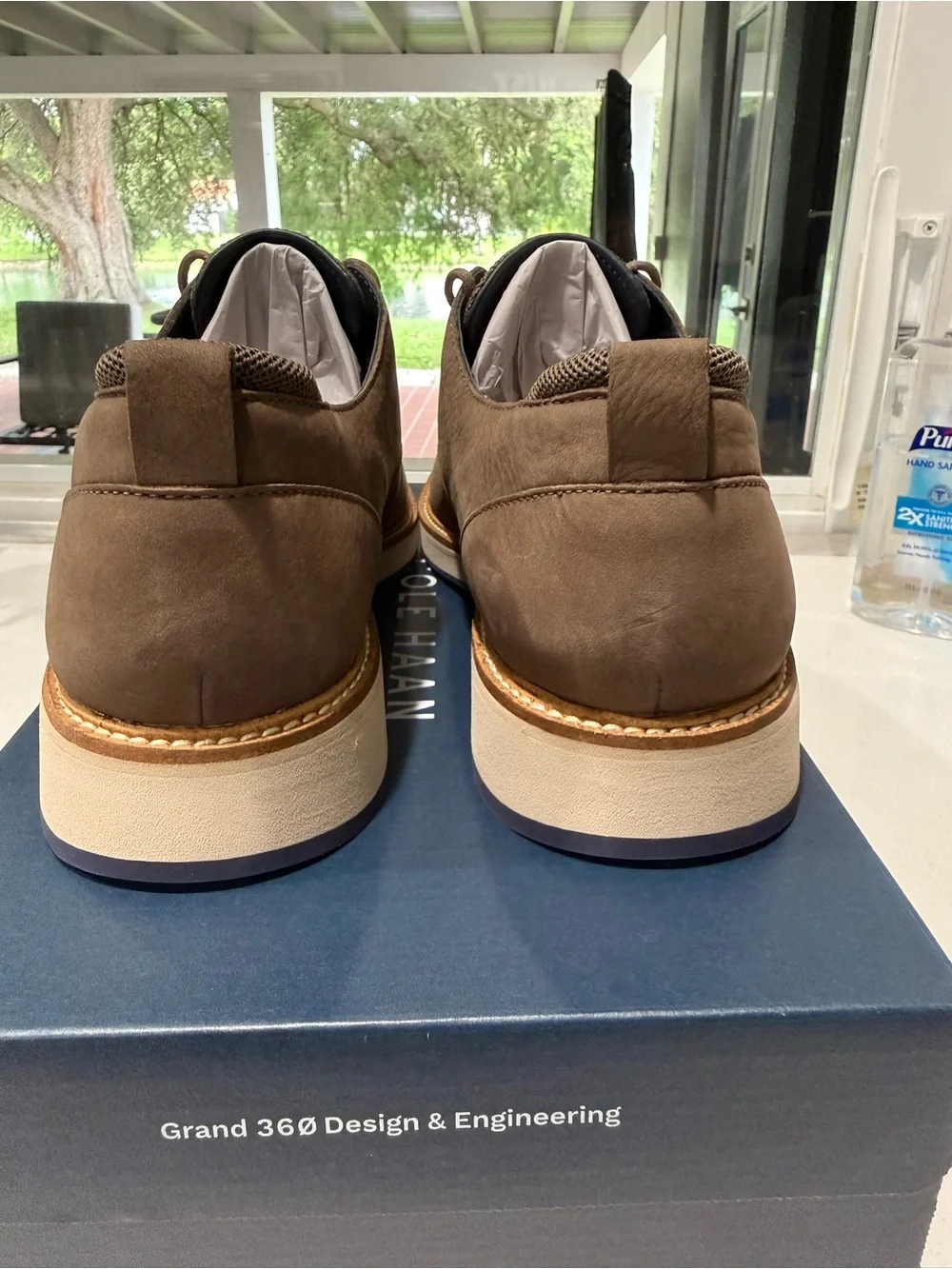Cole Haan Taupe Suede Derby Lace-Up Shoes